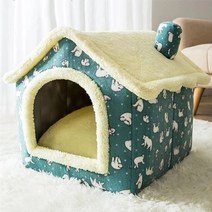 foldable dog house kennel bed mat for small medium dogs 고양이 겨울 따뜻한 고양이 침대 둥지 애완 동물 제품 바구니 애완 동물 강아지, 초록, 엘 53x43x46cm
