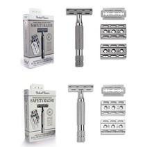 락웰 면도기 면도날 세트 클래식 스틸 Rockwell 6C 면도기, WHite Chrome, White Chrome