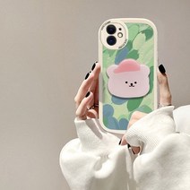 이지그립 아크릴 그립톡 악세사리 톡홀더 스마트폰 스마트톡 그립팝 캐릭터 에폭시 거치대 스마일 3M, 베어핑크