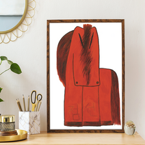 빨간말 II 김점선 그림액자 (캔버스 액자포함), 43x60cm, 마운팅블랙