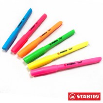 스타빌로 플래쉬 형광펜 슬림형광펜 수성잉크 2mm, 40/레드