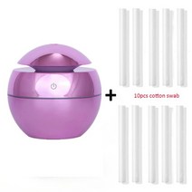 usb 아로마 에센셜 오일 디퓨저 초음파 공기 홈 가습기 미니 미스트 메이커 아로마 디퓨저 130ml 7 color led 라이트 사무실, 자주색