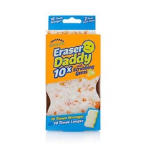 Scrub Daddy - Eraser Daddy 10배 스크러빙 젬 양면 스크러버 및 지우개 일반 멜라민 지우개보다 10배 더 오래 지속 물 활성화 양면 인체 공학적 2개