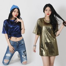메탈 오버핏 롱티셔츠 박스티 루즈핏 반팔 라운드넥