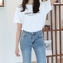 [당일출고] 코키코키 비해피 프린트 여성 반팔티 S~XL
