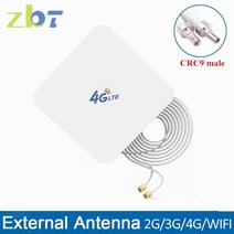 ZBT 4G LTE 안테나 35dBi 패널 SMA TS9 CRC9 수 커넥터 포함 라우터 어댑터 용 3m 케이블 신호 줌, 02 TS9