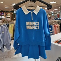 셀덴 셀덴 NC02 반집업 플레어 스커트 세트 블루 EDMS23S61 (9450638)
