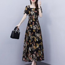 여름 비치 보헤미안 원피스 시폰 꽃무늬 -99575