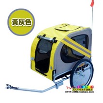 자전거트레일러 반려동물 산책 접이식 전기자전거 바이크 트레일러 웨건 짐수레 다용도 강아지 고양이 탑승, C.옐로그레이 철제 2륜 트레일러