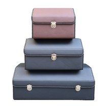 더에이치 와이드 가죽 차량용 트렁크 정리함 차량용 보관함 긴 수납함 박스, 06.브라운(특대)