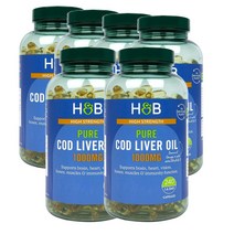 영국 홀랜드앤바렛 Holland & Barrett 퓨어 코드 리버 오일 1000mg 대구간유 240캡슐, 6팩