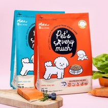 페츠베리머치 강아지 눈물자국 알러지케어 사료 연어/오리 1kg 비숑 말티즈 말티푸 반려견, 4) 사료 오리1kg x3개입