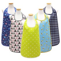 더해피 성인 손님용 벨크로 앞치마, 손님용 벨크로 앞치마/스트라이프 블랙