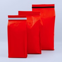 바이올팩키지 커피봉투 무광레드 M자봉투 100매 아로마밸브 미부착, 1kg