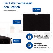 Beko 2964840100 용 플러프 필터 드라이어 건조기 교체 10 개 De8635rx Ds7512pa 텀블, [01] black