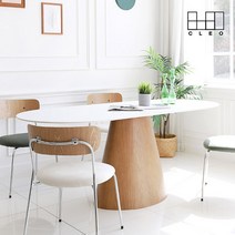 끌레오 제이콥 8인용 타원형 포세린 세라믹 식탁 테이블 1800 CL444, B타입-화이트 세라믹, 오크