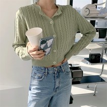 [겟잇미] 페데일 크롭 니트 여성 긴팔 가디건 (8481030)