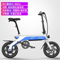 12인치 전기자전거 리튬배터리 싱글카 소형전기차 대리운전 남성 여성 라이딩 보조 미니벨로, B.12인치 36V/화이트 블루, 알루미늄/마그네슘