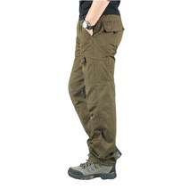 남성 면 카고 작업복 육군 스타일 전술 운동 스트레이트 outwear 멀티 바지 46