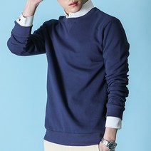 하트비트 남녀공용 신프을 맨투맨 세미슬림핏 빅사이즈 무지 라운드 긴팔 티셔츠 커플룩 단체복