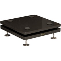 이중층 이동식 컴퓨터 데스크탑 선반 본체 받침대 PC 바퀴 스피커 트레이 거치대 케이스, 더블 레이어 블랙 매트 30x40 범용 휠