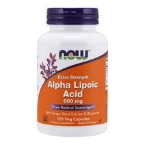 나우푸드 알파리포산 600mg with Grape Seed 식물성 120캡슐, 120개, 1개