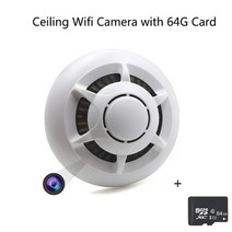 가정집cctv 현관문cctv 매장용cctv 아기홈캠 펫캠 농막cctv 방범용cctv hd 1080p 무선 ip 카메라 연기 경보 디자인 홈, 64g 카드가 있는 카메라
