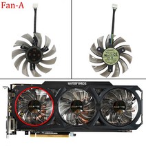 GTX660비디오 Gigabyte GeForce GTX 570 660 670 680 760 770 780 560Ti R9 290 1070 75MM T128010SU GPU, 01 Fan - A