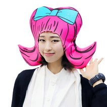 [백수건달] 깜찍 핑크 레이디 가발, 단품