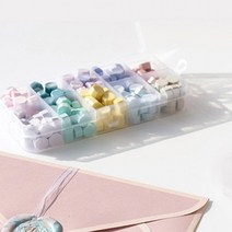 도장만들기실링왁스10칸세트 편지 실링왁스도장 초대장소품 편지소품 실링왁스용품 도장만들기 실링왁스, 마카롱