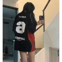 팀복 레이싱 오토바이 루즈핏 힙합 박시 티셔츠 아이스 하키 유니폼 아메리칸 레트로 남성 여름 헤비 하이 스트리트 야구 반팔 커플 기관차 슈트