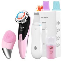 뷰티디바이스LED 페이스 라이트 테라피 스킨 리주버네이션 리프팅 장치 울트라 소닉 스크러버 실리콘 음파, 02 Type 1 Pink