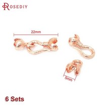 22x4MM 27x5MM 36x7MM 24K 골드 컬러 황동 목걸이 팔찌 걸쇠 커넥터 Diy 쥬얼리 결과 액세서리, [12] 43753-RoseGoldColor