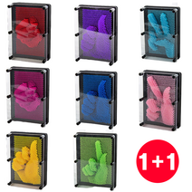 (1+1)대형 손도장놀이 3D 핀아트 칼라핀 아트핀 핀스크린 핀아트 교구, 스카이, 옐로우