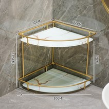 고급 화장실 코너 선반 욕실 코너형 세면대 화장품 골드 금색 수납 테이블 코너 화장대 선반 거치대 보관함 수납장, E