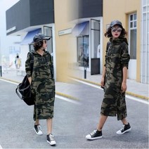 F95502 앞지퍼 밀리터리 후드롱원피스 후드원피스 No. 336168EA