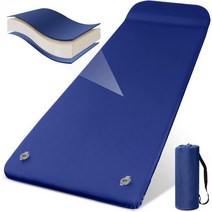 ELECINNOV 캠핑용 엘렉노브 셀프 팽창 수면 패드 컴포트 메모리 폼 매트 배낭여행, Navy Blue