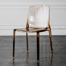 투명 아크릴의자 고스트체어 마스터체어 북유럽 팔걸이가있는 식당 홈 우유 차 가게 의자, E 섹션 투명 앰버 브라운