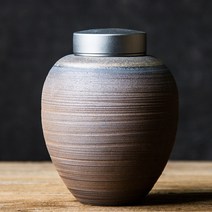 자사호 효리네민박 도자기 유리 차호 차통 차보관함 다도세트 주석 뚜껑 석기 차 캔, 큰, 1개