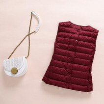 덕다운 숏패딩 초경량 다운 조끼 여성 2020 새로운 싱글 브레스트 민소매 여성 오리