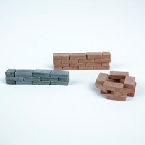 리얼 디오라마 미니벽돌 장식 집짓기 브릭 미니어처 키트 하우스 만들기 꾸미기, 청색, 정사각형