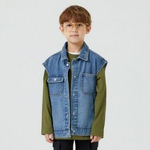 오후(OHOO) 경산점 키즈&주니어 22년 가을 50% 공용 데님 조끼