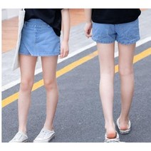 [당일발송]주니유니 주니어 청치마데님바지 국내배송 주니어치마바지 주니어청반바지