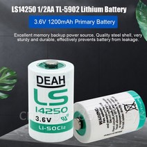 10 개 LS14250 1/2AA TL-5902 3.6 볼트 리튬 배터리 경보 시스템 스마트 물 미터 PLC CNC 기계 기본, 한개옵션0