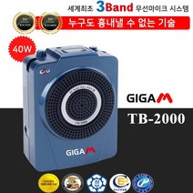 준성기가폰 기가엠 TB-2000 40W 대출력3밴드 무선마이크시스템 2채널무선앰프 스피커