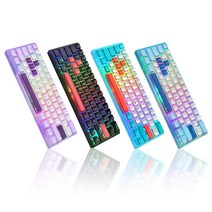 숫자왼쪽키보드 왼손잡이 마우스 키보드 숫자패드 Womier WK61 RGB 백라이트 게이머 키보드 레드 스위치 PBT 푸딩 키캡 기계식 키보드 스왑 가능 핫 60 PC, [2] 브라운 스위치, [5] WK21 Blue