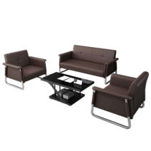 사무용쇼파세트 회의용 업소용 가죽 소파 사장실 대기, 싱글소파 2개 + 3인소파 1개 세트