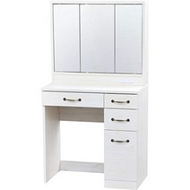 아이리스 플라자 거울 드레서 화장대 삼면경 거울대 수납 화이트 폭 79×안길이 39×높이 130 cm