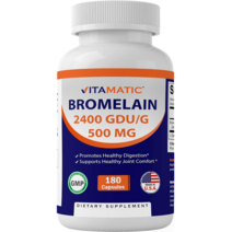 비타민 브로멜린 500mg 2400GDU/g 180캡슐 (6개월)단백질 분해 효소 대함량 해외직구, 2병 12개월
