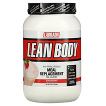라브라다 뉴트리션 린바디 식사대용 프로틴 Labrada Nutrition Lean Body Hi Protein 딸기맛 2.47 lb (1120 g), 1팩